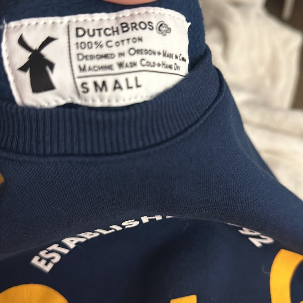 Dutch Bros SMALL+MEDIUM+LARGE+XL+XXLNavy Crewneck Sweatshirt w/Gold DB 1992 - Picture 8 of 14